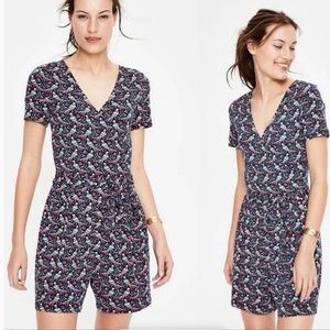 Boden Caroline Jersey Romper in Navy Bird Ottomi Size 6